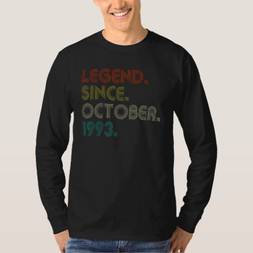 29 Years Old  Legend Since October 1993 29th Birth T_Shirt