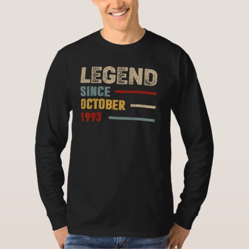 29 Years Old  Legend Since October 1993 29th Birth T_Shirt