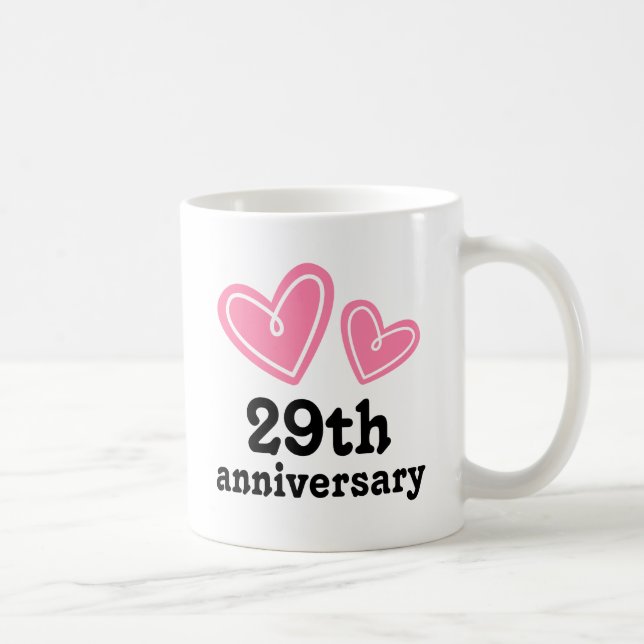 29th Anniversary Gift Hearts Coffee Mug (Right)