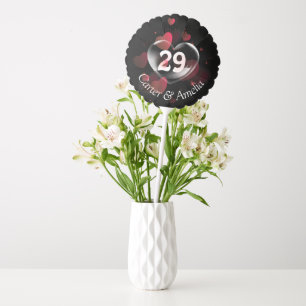 29th Anniversary Heart Bubble With Red Hearts  Balloon