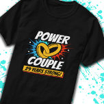 29th Anniversary Married Couples 29 Years Strong T-Shirt<br><div class="desc">This fun 29th wedding anniversary design is perfect for couples married 29 years to celebrate their marriage! Great to celebrate with your husband or wife or for your parent's 29 year wedding anniversary party! Features 'Power Couple - 29 Years Strong!' wedding anniversary quote w/ joined wedding rings in a blast...</div>