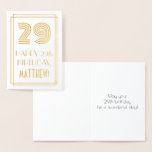 [ Thumbnail: 29th Birthday - Art Deco Inspired Look "29" & Name Foil Card ]