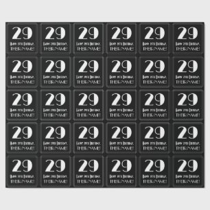 29th Birthday - Art Deco Inspired Look "29", Name Wrapping Paper