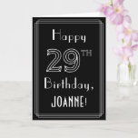 [ Thumbnail: 29th Birthday: Art Deco Style # 29 & Custom Name Card ]