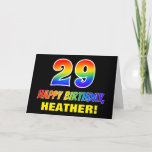 [ Thumbnail: 29th Birthday: Bold, Fun, Simple, Rainbow 29 Card ]