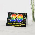 [ Thumbnail: 29th Birthday: Colorful Music Symbols & Rainbow 29 Card ]