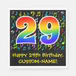 [ Thumbnail: 29th Birthday - Colorful Music Symbols, Rainbow 29 Napkins ]