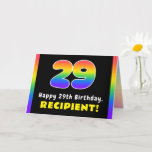 [ Thumbnail: 29th Birthday: Colorful Rainbow # 29, Custom Name Card ]