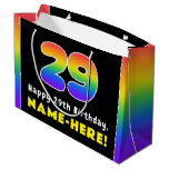 [ Thumbnail: 29th Birthday: Colorful Rainbow # 29, Custom Name Gift Bag ]