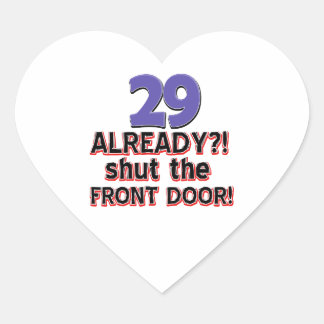 29th birthday designs heart sticker