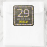 [ Thumbnail: 29th Birthday: Floral Number, Faux Wood Look, Name Sticker ]