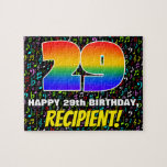 [ Thumbnail: 29th Birthday — Fun, Colorful Music Symbols & “29” Jigsaw Puzzle ]