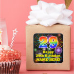 [ Thumbnail: 29th Birthday: Fun Fireworks Look, Rainbow # 29 Sticker ]