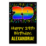 [ Thumbnail: 29th Birthday: Fun Music Symbols + Rainbow # 29 Card ]