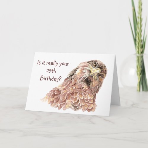 29th Birthday Funny or Insulting Cute Curious Bird Card