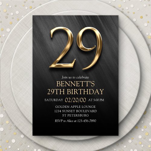 29th Birthday Invitation