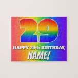 [ Thumbnail: 29th Birthday — Multicolored Rainbow Pattern “29” Jigsaw Puzzle ]