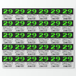 [ Thumbnail: 29th Birthday - Nerdy / Geeky Style "29" and Name Wrapping Paper ]