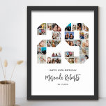 29th Birthday Number 29 Custom Photo Collage Poster<br><div class="desc">Celebrate 29th birthday with this personalized number 29 photo collage poster. This customizable gift is also perfect for wedding anniversary. It's a great way to display precious memories from your wedding and married life. The poster features a collage of photos capturing those special moments, and it can be customized with...</div>