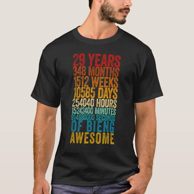29th Birthday  Old Meter  29 Year Old T-Shirt (Front)