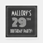 [ Thumbnail: 29th Birthday Party: Art Deco Style + Custom Name Napkins ]
