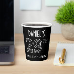 [ Thumbnail: 29th Birthday Party: Art Deco Style + Custom Name Paper Cups ]