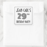 [ Thumbnail: 29th Birthday Party: Art Deco Style + Custom Name Sticker ]