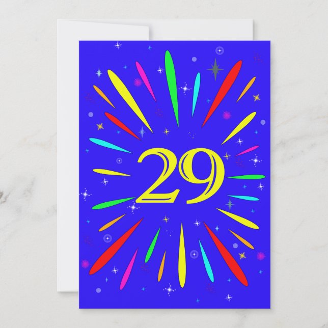29th Birthday Party Invitation Explosion  (Front)