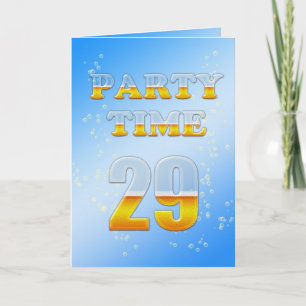 29th birthday party invitation with lots of beer