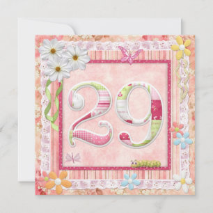 29th birthday party scrapbooking style invitation