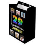 [ Thumbnail: 29th Birthday: Rainbow “29“, Custom Photos & Name Gift Bag ]