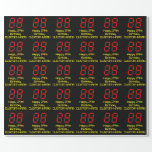 [ Thumbnail: 29th Birthday: Red Digital Clock Style "29" + Name Wrapping Paper ]