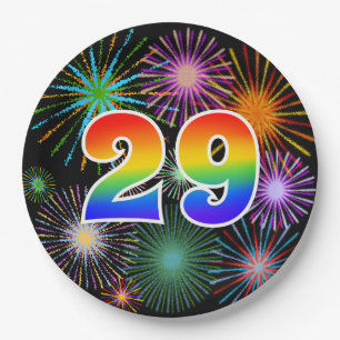 29th Event - Fun, Colorful, Bold, Rainbow 29 Paper Plates