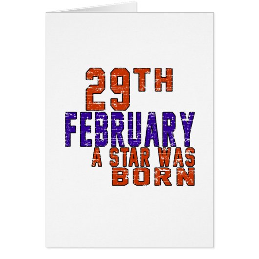 29th February a star was born Cards (Front)