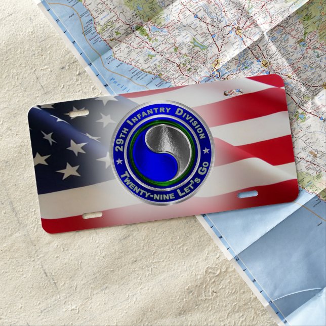 29th Infantry Division License Plate (In Situ)