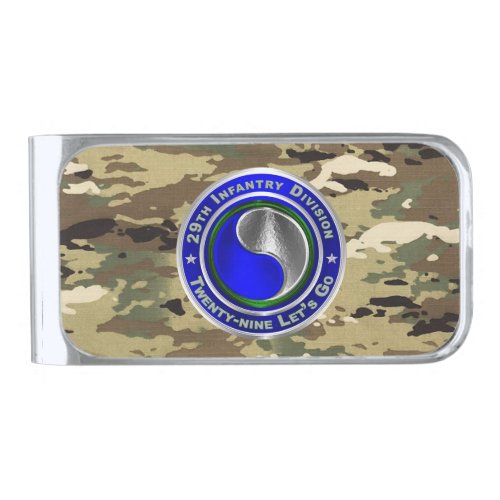 29th Infantry Division Veteran Silver Finish Money Clip