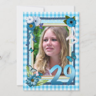 29th Photo birthday party invitation
