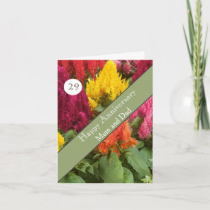 29th Wedding Anniversary Celosia Card