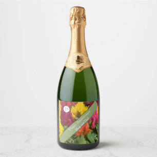 29th Wedding Anniversary Celosia Sparkling Wine Label