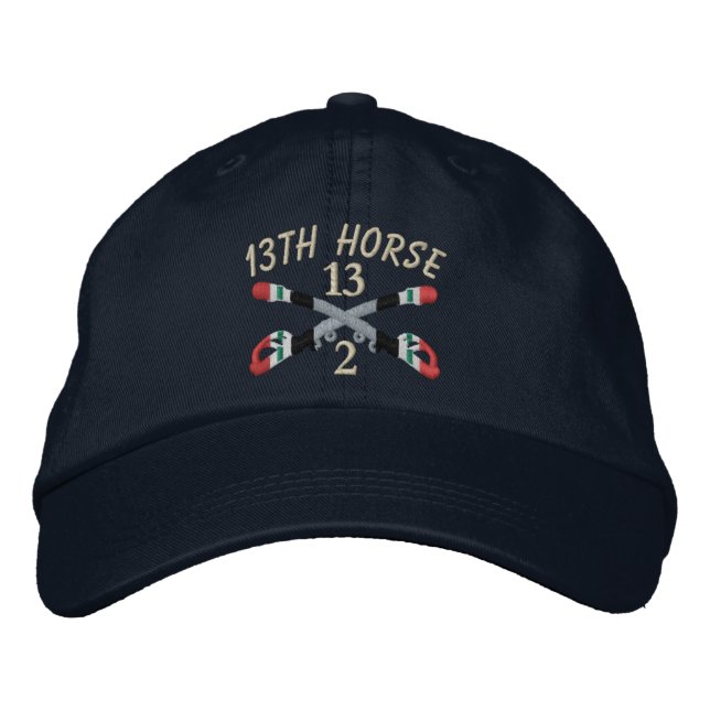 2-13th Cavalry Iraq Crossed Sabers Embroidered Hat (Front)