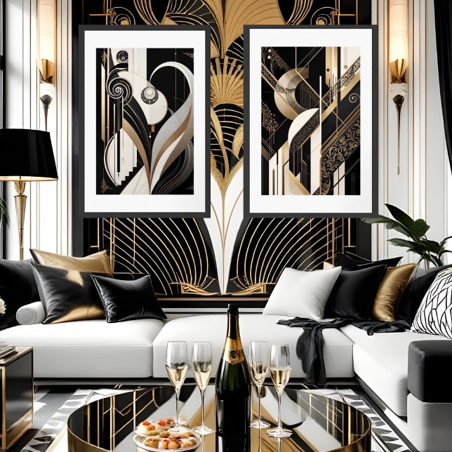 2 1920s Art deco prints framed wall art sets (Creator Uploaded)