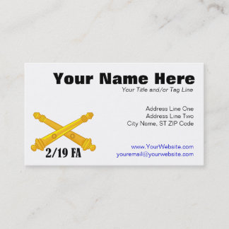 2/19 Field Artillery Business Card