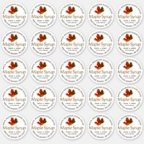 2 12 Wide Mouth Mason Jar Lid Label Maple Syrup 