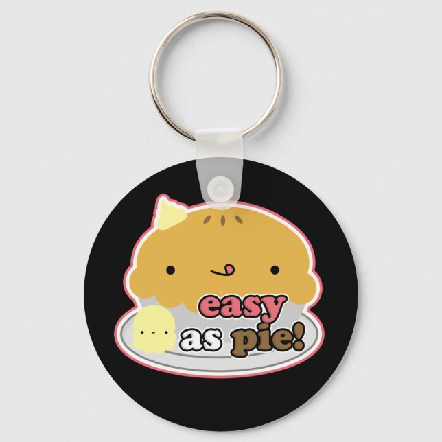 2 1/4" Easy As Pie! (Pink) Key Chain (Front)