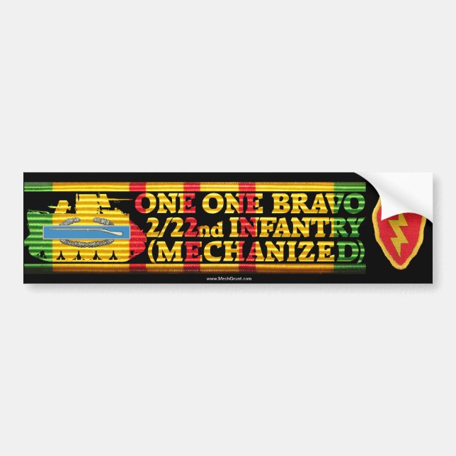 2/22nd Inf. 25th Div. One One Bravo Bumper Sticker (Front)