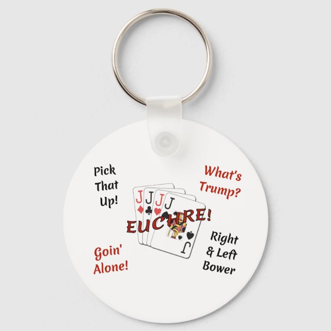 2.25" Basic Button Keychain - Euchre! (Front)