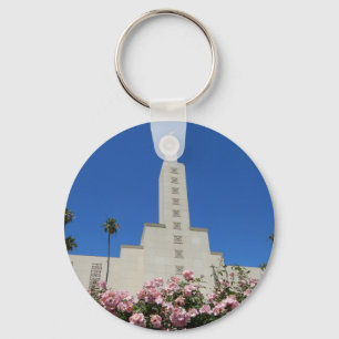 2.25" Basic Button Keychain LA Temple