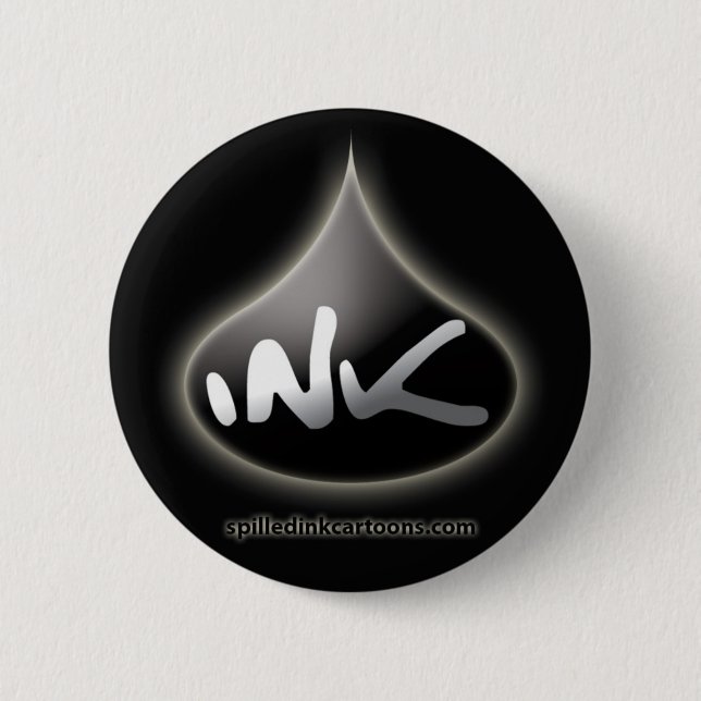 2.25" Ink Drop Button - Black (Front)