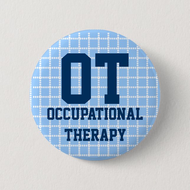 2.25" occupational therapy button - blue & white (Front)