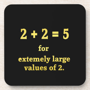 2 + 2 = 5 Funny Math Joke Beverage Coaster
